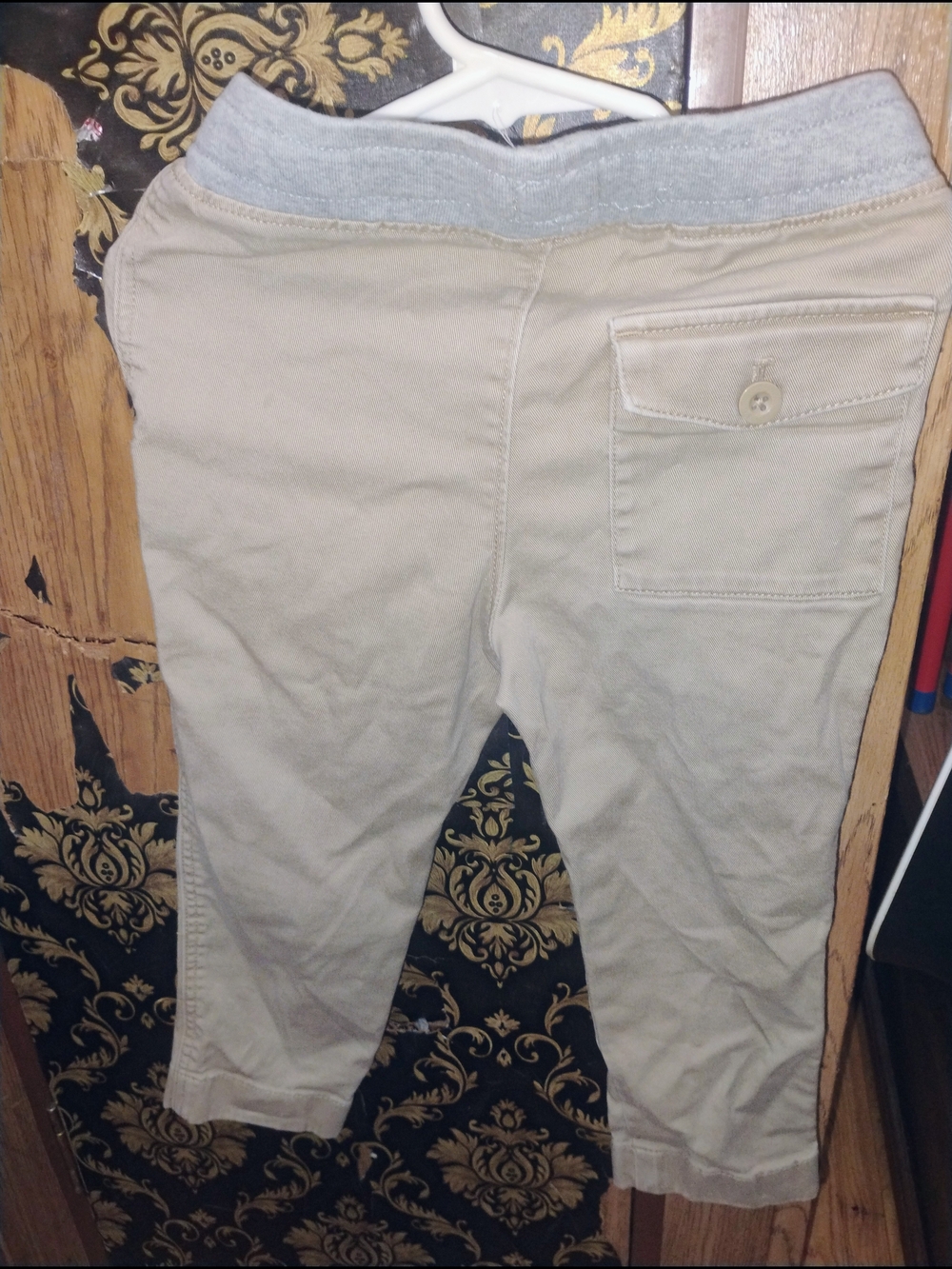 Crewcuts Tan Chino Jogger Pants with Grey Elastic Waistband